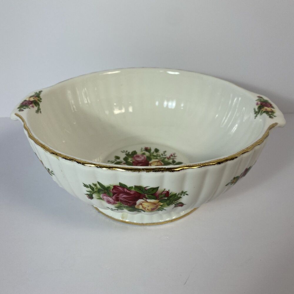 Royal Albert Old Country Roses Pedestal Fluted Bowl with Handles